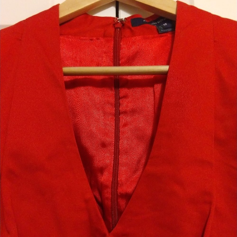 French Connection red ruched cap sleeve sheath, size 12